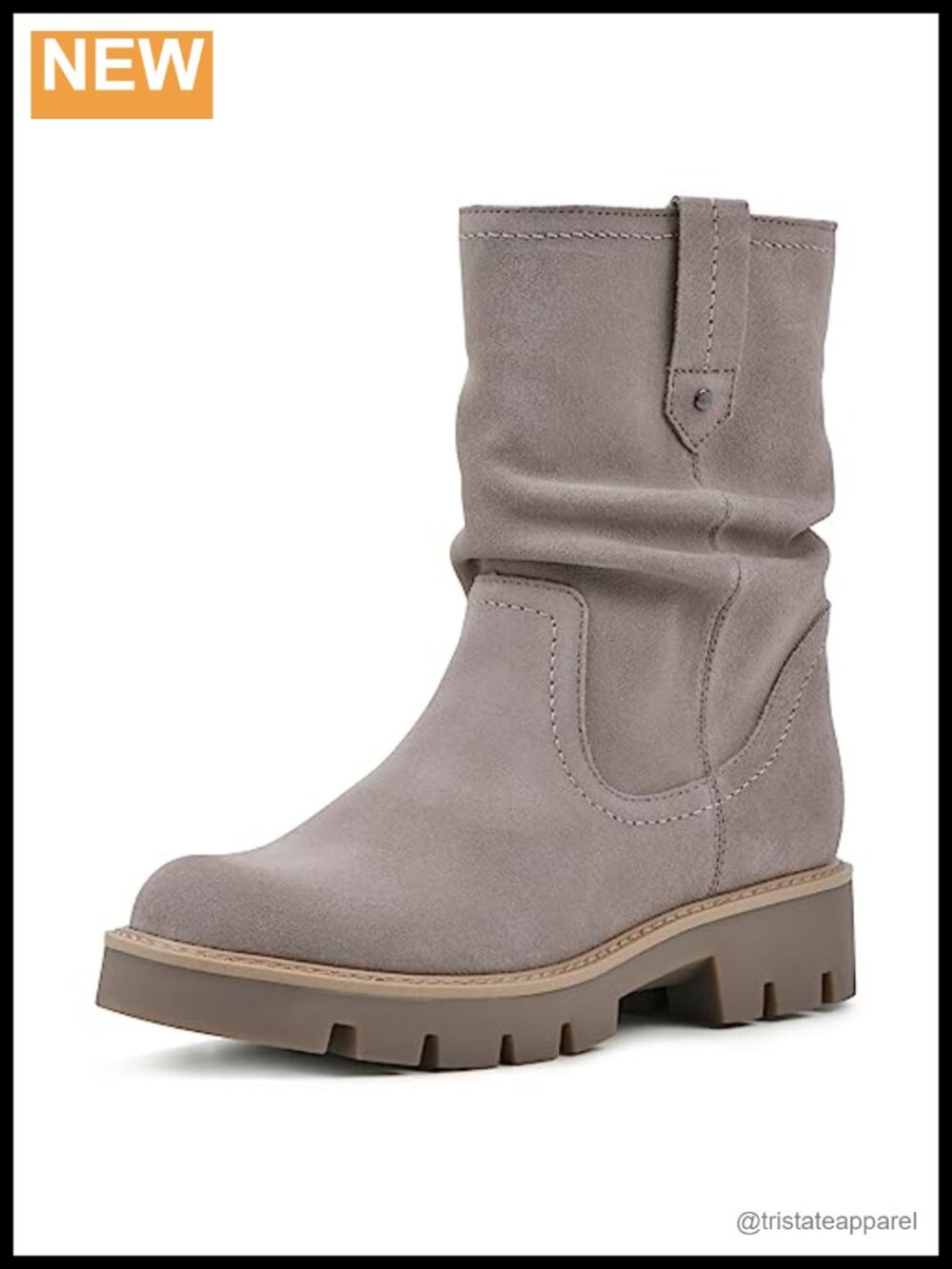 Scrunch Mid Calf Bootie with Inside Zipper and Arch Support